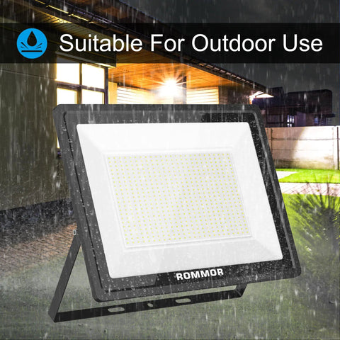 Beast Mode 500W LED Outdoor Flood Light With 50,000 Lumens, UL Listed, IP66 Waterproof Security Floodlight under rain