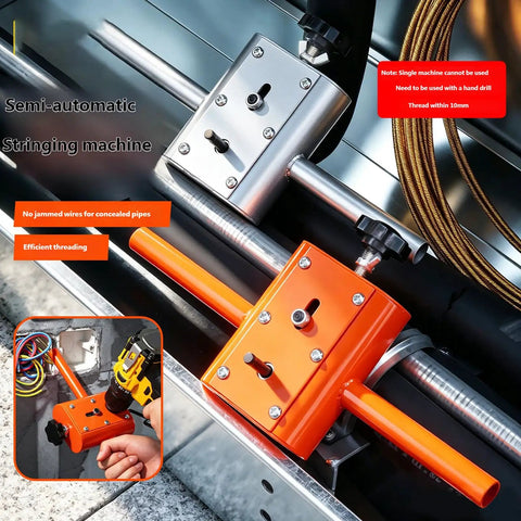 Compact And Portable Manual Wire Threading Tool With Grip Friendly Ergonomic Thick Handle For Easy Wire Threading Adjustable 90 Degree Bending Versatile Cable Threader For Home DIY Projects And Pro Grade Comfort, semi-automatic stringing machine with hand drill