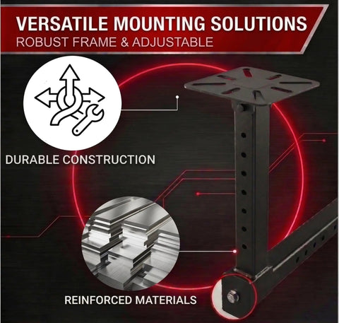 Heavy Duty Hitch Vise Mount Plate For 2 Inch Receivers Adjustable Height Vise Holder shown with reinforced materials.