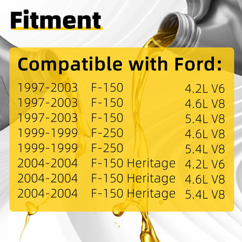 Compatibility chart for Fuel Pump Module With Sending Unit For Ford F150 F250 1997 To 2003, F150 Heritage 2004 4.2L V6 4.6L V8 5.4L V8