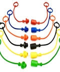 Colorful 3/8 inch hydraulic quick disconnect coupler dust plug and cap set in 12 pack, heavy duty replacement for John Deere