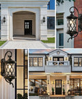 Large Outdoor Wall Lanterns 24 Inch Dope Old School Retro Coach Light Style Waterproof Aluminum With Water Glass Exterior