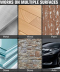 Image showing different surfaces: metal, wood, paint, glass, stone, and auto for Heavy Duty Six Pack Stripping Discs For Angle Grinder.