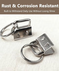 Premium 1 Inch Key Fob Hardware 10 Pack with tough keychain rings, rust and corrosion resistant, suitable for DIY crafts.