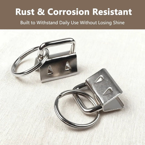 Premium 1 Inch Key Fob Hardware 10 Pack with tough keychain rings, rust and corrosion resistant, suitable for DIY crafts.