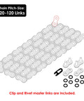 Illustration of Blue O Ring Drive Chain And Sprockets Kit For Yamaha Warrior 350 YFM350X 1989 2004 showing 520 pitch with 120 links.