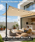 2 Pack 12 Ft Adjustable Shade Sail Poles Kit For Outdoors supporting canopy in modern patio, heavy duty rust resistant metal posts