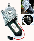 Close-up view of Universal RV Awning Motor Replacement With Black Connector, 12V DC, 75 RPM, shown with detailed components.