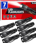 7 Pack Small LED Tactical Flashlights High Lumens With 5 Modes Waterproof Zoomable Beams for camping, emergencies, and outdoor use