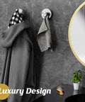 Removable Suction Cup Hooks For Shower And Bathroom Wall holding towels and robes on a tiled surface.