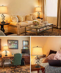 3 Way Dimmable Touch Table Lamps Set Of 2 For Living Room And Bedroom With USB Charging Ports on nightstands and desk