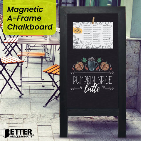 Double Sided Magnetic A Frame Chalkboard Sign Extra Large 20 By 40 Inch Sandwich Board for outdoor sidewalk use display