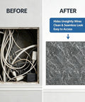 Aluminum Alloy Press To Open Drywall Access Panel Invisible Hidden Wall Cover For Swift Maintenance And Concealed Junction Boxes With Zero Tools Required No Sweat Operation Clean Style - Before and after comparison showing access panel installed.