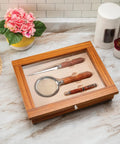 Wood Handle Letter Opener Turning Kit With Durable Zinc Alloy Built To Last Corrosion Resistant Chrome Finish displayed in case