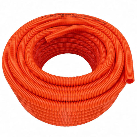 Rig Work Approved One Inch Orange Flexible Electrical Ent Conduit Dead Solid Non Metal Wire Sheath Heavy Duty Build Coiled.