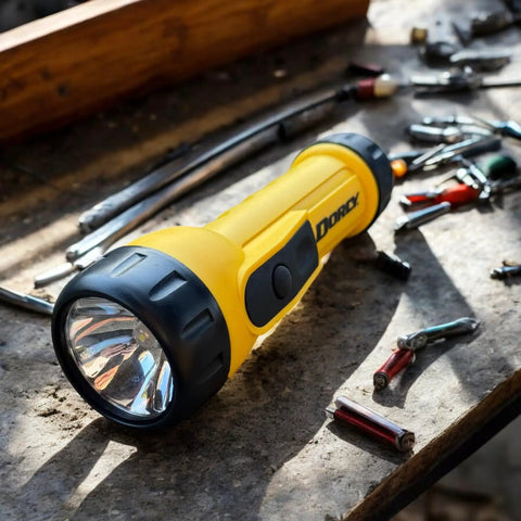 Heavy Duty Worklight Flashlight With Batteries Included For Home, Garage, And Jobsite Use 20 Lumens Weather Resistant