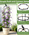 Space Saving Garden Obelisk Trellis For Climbing Plants Outdoor And Indoor Use, Rustproof Metal Plant Support Assembly Guide
