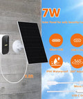 7W USB C Solar Panel Charger For EufyCam 2 Series And Other 5V Security Cams mounted outdoors with USB-C and micro USB connectors