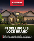 Kwikset Signature Series advert with house image, highlighting #1 U.S. lock brand, promoting security since 1946.