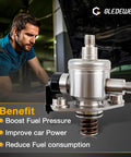 High Pressure Fuel Pump Kit For Chevy Camaro Caprice Colorado Traverse Equinox Impala Buick Lacrosse Enclave Allure Cadillac ATS CTS SRX XTS GMC Canyon Terrain displayed with mechanic in background near vehicle engine bay