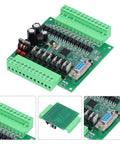 DC 12V Programmable Logic Controller With 2N20MT Industrial Control Board Module And Shell High Speed Pulse Output, green PCB