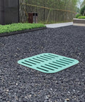 Heavy Duty Square Catch Basin With Grate For Yard Drainage 15.7 x 15.7 In Debris Basket Outdoor installation on gravel