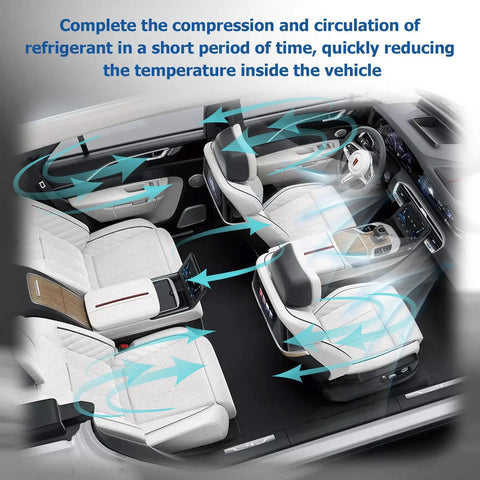 Interior view of a vehicle showcasing airflow from Rock Solid AC Compressor Replacement For Honda CRV 2002 To 2006 2.4L Engine CO 10663AC.