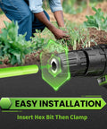 Effortless No Fuss Garden Auger Drill Bit For Planting 1.6 Inch Diameter 16.5 Inch Long Post Hole Digger And Bulb Planter shown in use