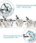 Crystal 4 Light Bathroom Vanity Fixture Chrome Finish LED Wall Mount Over Mirror Lighting with adjustable glass lampshades
