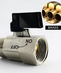 Shut Off Brass Ball Valve One Half Inch Standard Connections With Polished Chrome Finish, Quarter Turn On Off Valve For Plumbing