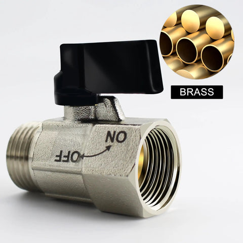 Shut Off Brass Ball Valve One Half Inch Standard Connections With Polished Chrome Finish, Quarter Turn On Off Valve For Plumbing