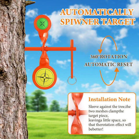 Two Pack High Carbon Steel Walking Tree Spinner Targets For Hunting And Shooting With 360 Degree Spin Auto Reset Beefy Built