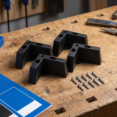 Rock Solid L Shaped Furniture Legs With M5 Mounting Screws For Sofa Cabinet And Tables Four Pack Floor Safe Plastic Feet