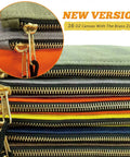 Stack of assorted colored pouches with brass zippers, part of Heavy Duty Canvas Tool Bag Organizer Set Of 7 Pouches In Assorted Colors 12.5 Inch By 7 Inch Durable Storage For Tools And Gear With Reinforced Stitching And Zippered Compartments Machine Washable For Easy Maintenance.
