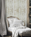 Wood Grain Peel And Stick Wallpaper Self Adhesive Removable Wall Covering 17.71 Inch By 118 Inch Realistic 3D Wood Panel Look in bedroom