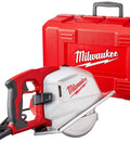 Dead Serious 8 Inch Corded Electric Circular Saw With Dry Cut Metal Cutting Technology And Chiptank Shield in red case.