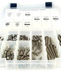 All In One Stainless Steel Hex Tap Bolts Kit With Nuts And Washers One Quarter Inch Twenty Thread 256 Piece Assortment Includes Flat Washers