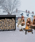 Adjustable Firewood Rack With Weatherproof Cover For Indoor And Outdoor Use Beefy Metal Frame Keeps Firewood Dry And Organized