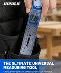 Slick 2 In 1 Digital Angle Finder Tool And Stainless Steel Ruler shown in pocket, featuring a clear LCD display for accuracy.