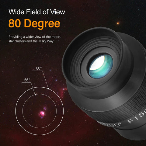 Two Inch 15mm Ultra Wide 80 Degree Eyepiece With Fully Multi Coated Optics showcasing 80-degree wide field view