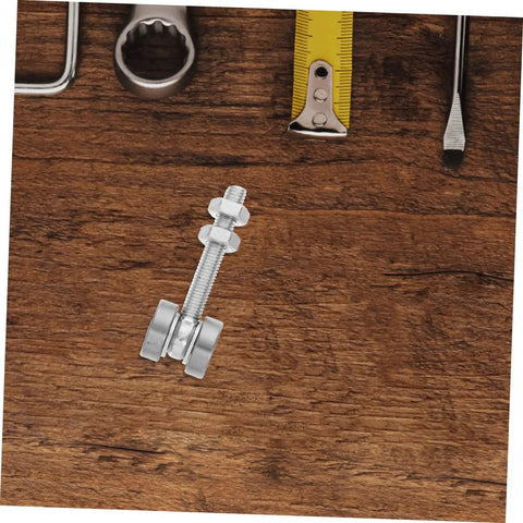 Built Like A Tank Stainless Steel Sliding Door Hanger With Double Bearing Track Rollers on wooden surface next to tools.