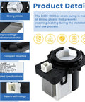 Washer Drain Pump Replacement Fits Most Top Load Washers From Kenmore And Samsung 62902090 Premium Quality Durable Part For Efficient Water Drain During The Drain Cycle Easy Install No Fuss. black and white DC31-00054A washer drain pump