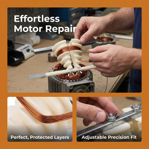 Six Layer Coil Wire Winding Mold With Multi Layer Capability For Mini Motors Plastic Winding Frame For Stator Rewind And Micro Motor Repair 0.37-0.75KW Durable PVC Mold For Safe Precise Electric Motor Maintenance, motor repair tool