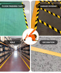 Heavy Duty Floor Tape Applicator For Driveways And Warehouses With Manual Push Marking Tool Non Slip Grip Adjustable Pressure Reusable Tape Roller Workhorse Includes Three Refill Rolls For Aisles And Sports Courts, orange applicator