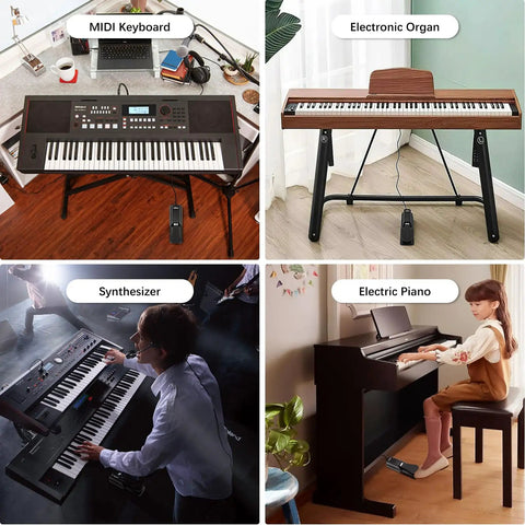 Universal Sustain Pedal For Keyboard And Digital Piano With Polarity Switch Anti Slip Design for various keyboard types