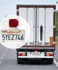 Truck with California license plate using Beefy Universal Two Pack Trailer License Plate Bracket Frame With Mounting Kit.