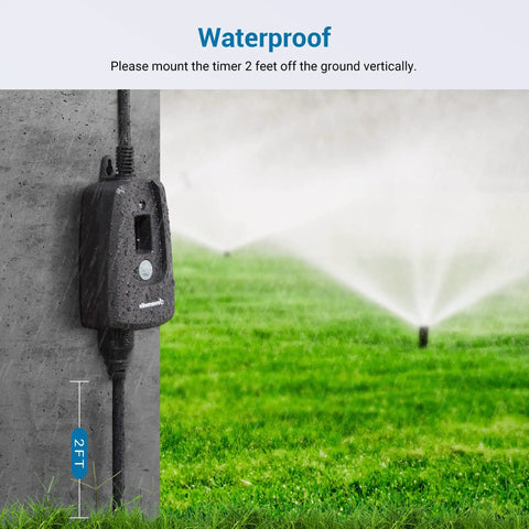 Outdoor Timer For Electrical Outlets Waterproof Weather Resistant Plug In Countdown Timer With Two Grounded Outlets For String Garden Lights 15A 125V 0.5 HP UL Listed