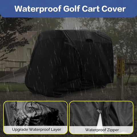 Heavy Duty Waterproof Golf Cart Cover For 4 To 6 Passenger Universal Fit Yamaha Honda Club Car Ezgo in rain