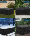 Heavy Duty 96 Inch Rectangular Outdoor Table Cover Waterproof With 600D Oxford Fabric UV Protected And Windproof Buckles