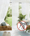 Outdoor Mosquito Netting Panels For Patio Waterproof And Bug Proof Mesh Curtains Extra Wide 118 Inch Two Panels installed